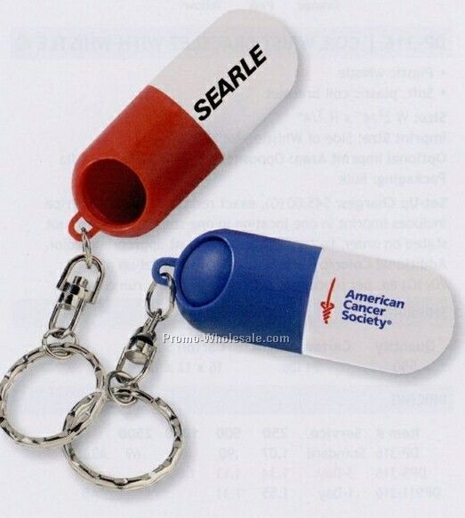 Capsule Pill Holder Key Ring (1 Day Shipping)