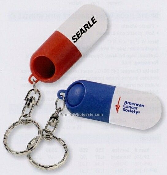 Capsule Pill Holder Key Ring (Standard Shipping)