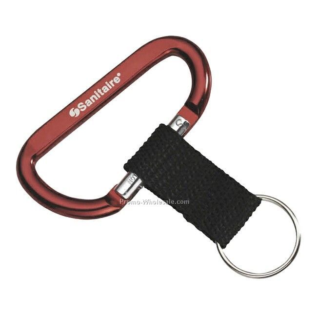 Carabiner With Strap - Red