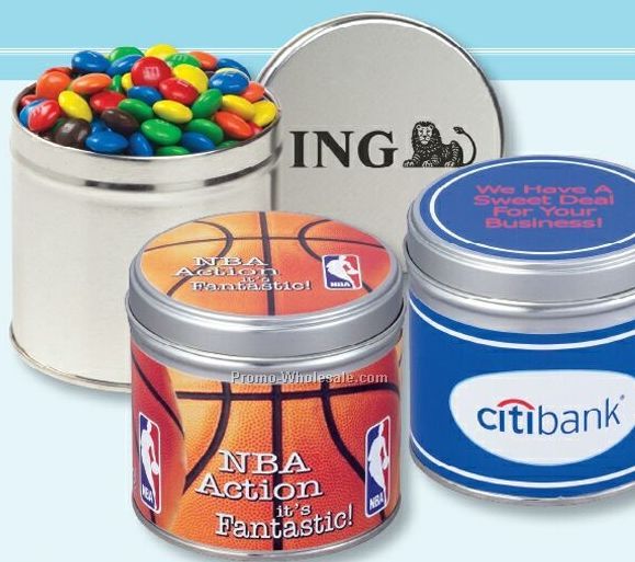 Chocolate Earth/ Sport Balls Half Quart Tin - 3-1/2"x3-1/4"(Direct Print)