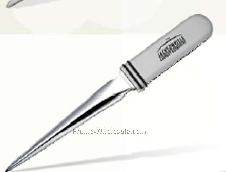 Chrome Two Tone Metal Letter Opener / Laser Engraved