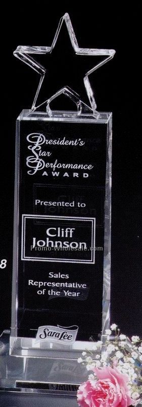 Crystal Champion Pedestal Star Award 10-1/2"