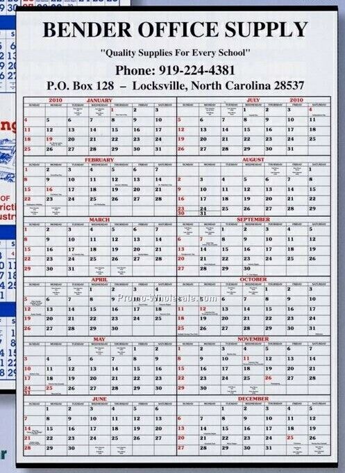 Daily Memo Year-in-view Dry/ Erase Calendar - After 4/30/09