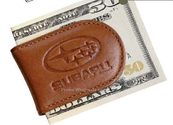 Full Grain Aniline Leather Magnetic Money Clip