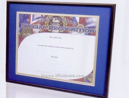 Glossy Black Backload Aluminum Certificate Frame W/ Brushed Sides