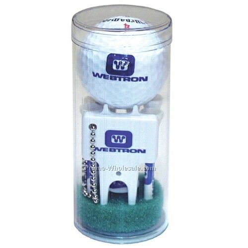 Golf Combo Pack In Tubes (6 Tees/ 1 Ball/ 1 Marker/ 1 Plastic Divot Tool)