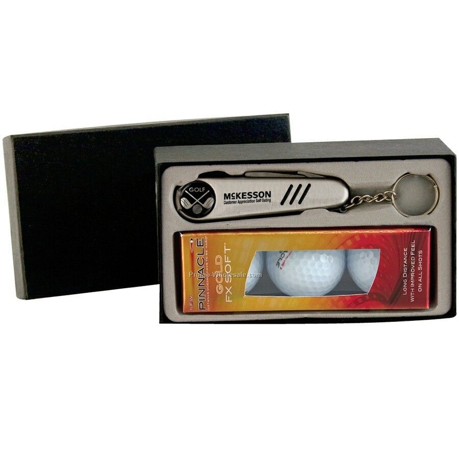 Golfers Gift Set With Pinnacle Gold Fx Soft Golf Ball