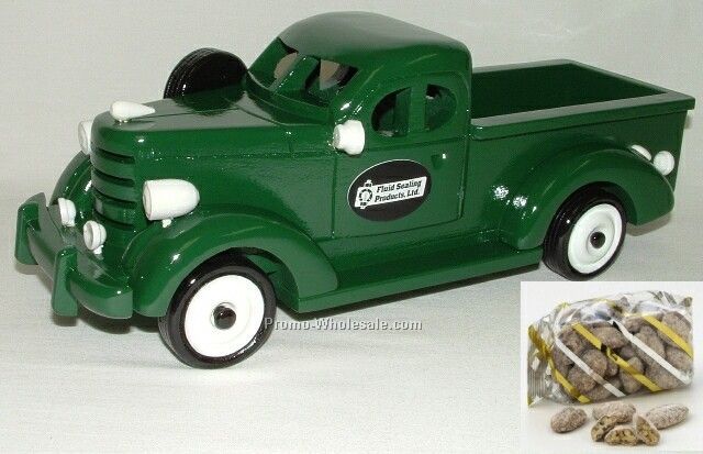 Green Pickup Truck - Wooden - Praline Pecans 7 Oz.