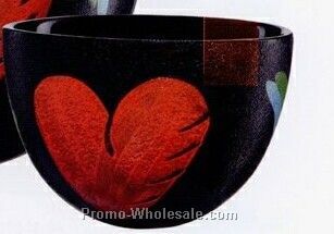 Heart Bowl On Black (4-3/8")