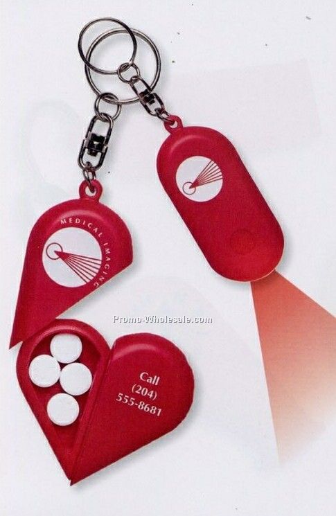 Heart Light Key Tag / Pill Holder (Standard Shipping)