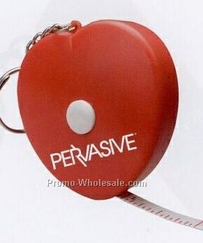 Heart Retractable Tape Measure Key Chain