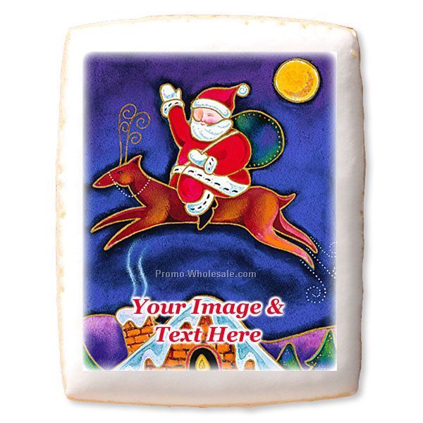 Imprinted Shortbread Cookies - Santa And Reindeer