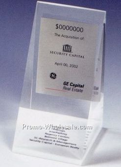 Lucite Prism Wedge Stock Embedment/ Award