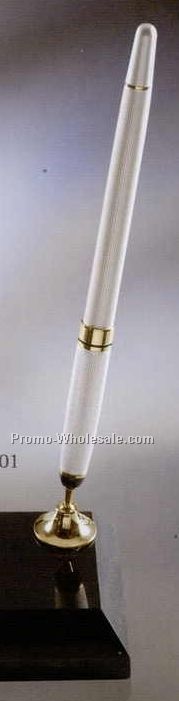 Marble Pen Set W/ Silver Pen