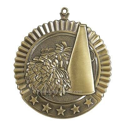 Medal, "cheerleading" Star - 2-3/4" Dia