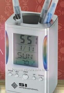 Memo Pad Box With Alarm Clock / Thermometer