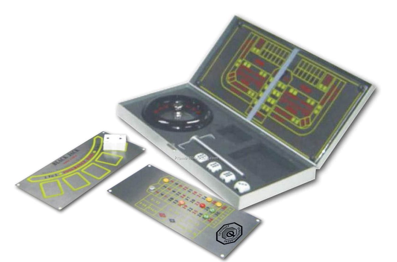 Metal 3 In 1 Travel Game Set W/ Roulette/Black Jack/Craps