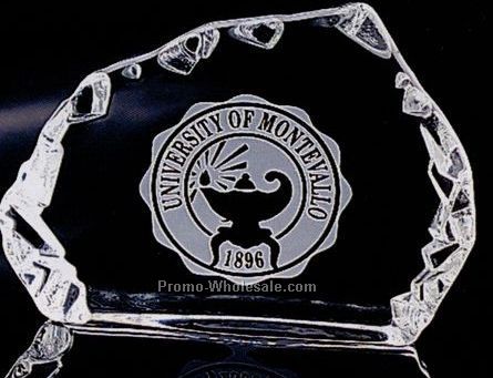 Optical Crystal Carved Horizontal Iceberg Award