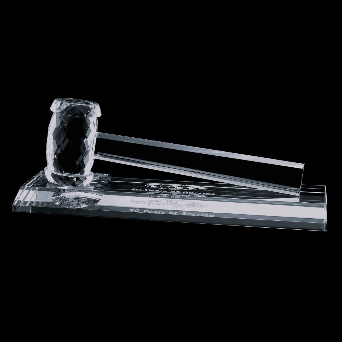 Optical Crystal Gavel With Base