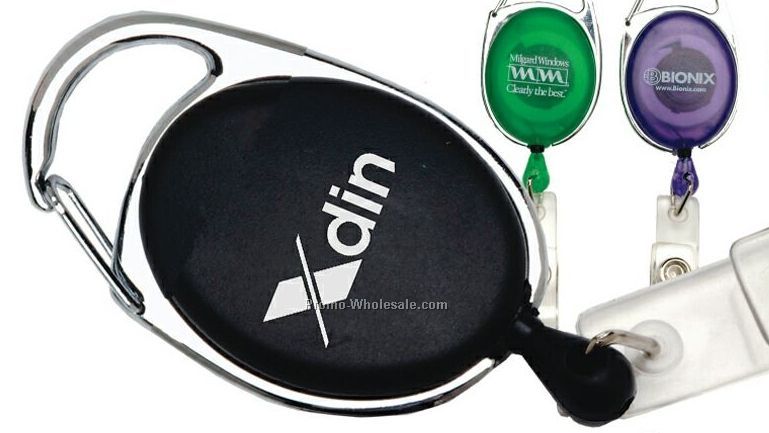 Retractable Badge Holder With Carabiner Clip