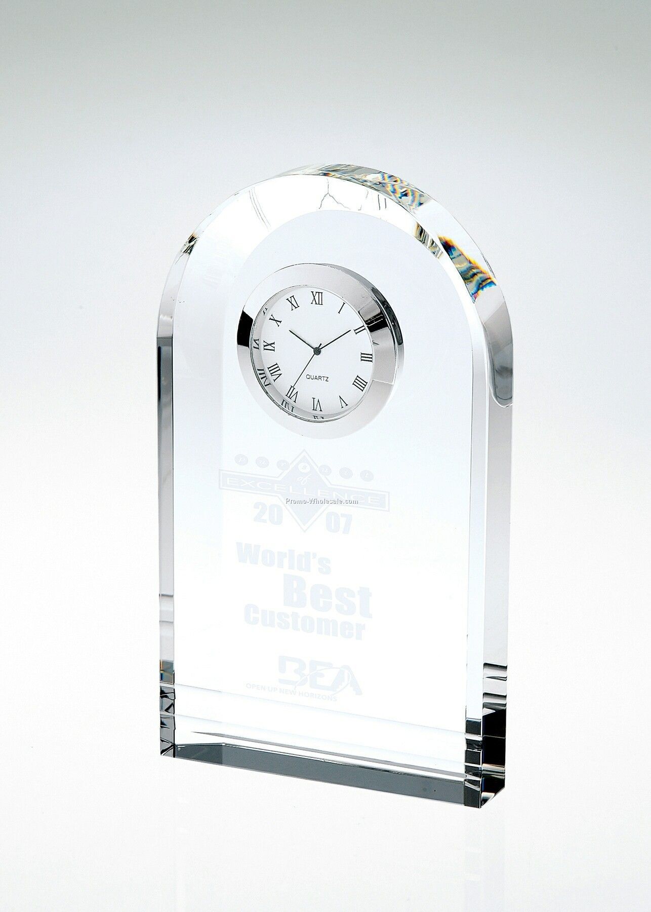 Royal Crystal Arch Clock Award