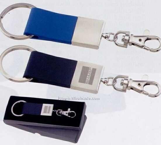 Silver Keychain With Rubber Trim