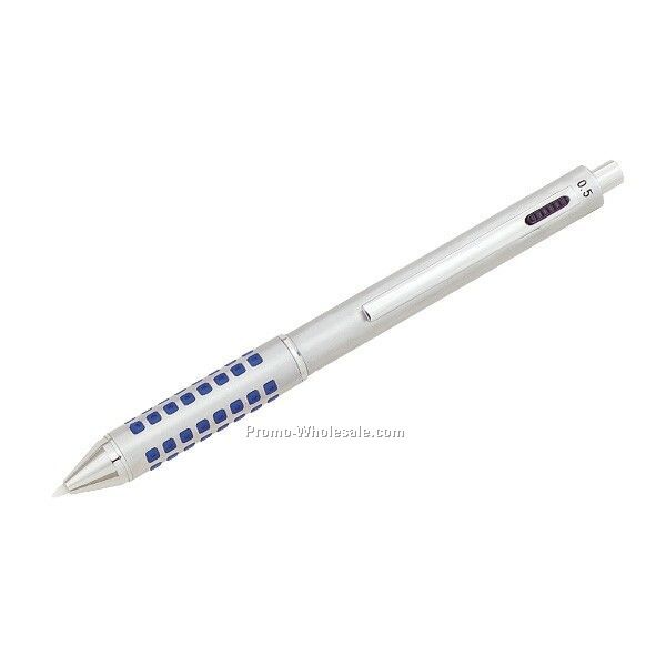 Silver Multi-function Pen/Pencil With Rubber Grip