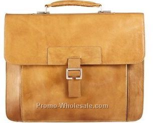 Tan Hand Stained Calf Workbag / Computer Brief