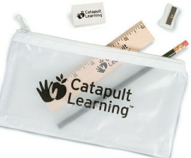 Translucent School Pouch (Pencils/ Ruler/ Eraser/ Sharpener)