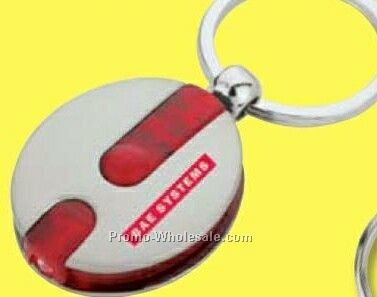 Valumark Red Oval Metal LED Light/ Keyring 1-7/16"x3-1/8"x5/16"