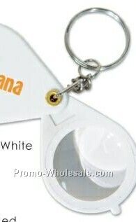 White Magnifier On Keychain