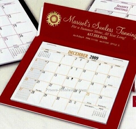 Woodgrain & Ivory Rite-a-dex Mini Memo Calendar (Gold Stamped) (Bef June 1)