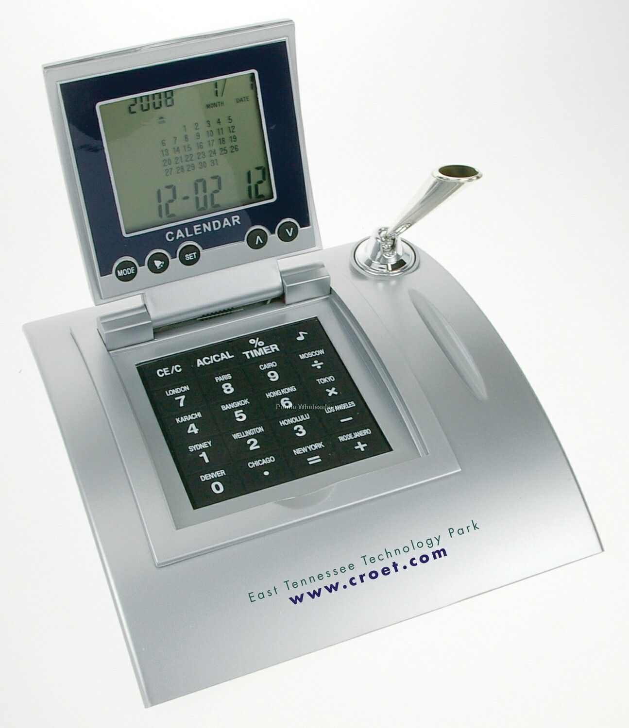 World Time Clock/ Calendar/ Alarm/ Calculator - 6-3/16"x5-1/2"
