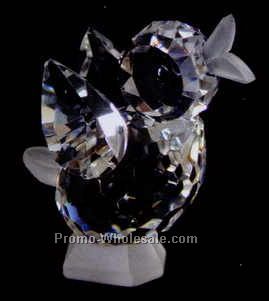 1-3/4" Optic Crystal Duck Figurine W/ Frosted Beak & Frosted Feet