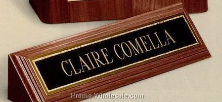 1-3/4"x8-1/2" Florentine Series American Walnut Desktop Nameplate