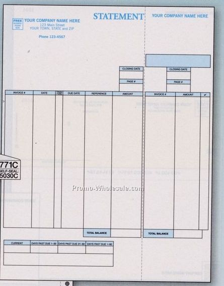 1 Part Single Sheet Classic Statement (Daceasy Compatible)