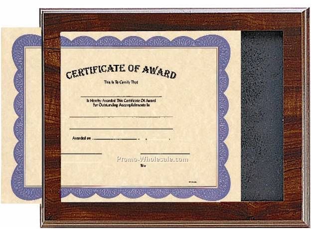 10-1/2" X 13" Slide-in Frame Cherry Finish Plaque W/ 8-1/2" X 11" Window