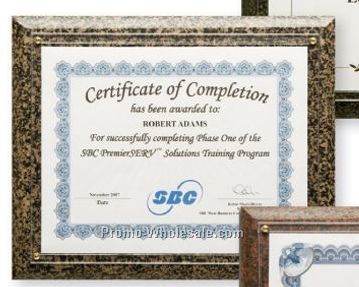 11"x13-1/2" Slide-in Dakota Burl Certificate Plaques (Imperial)