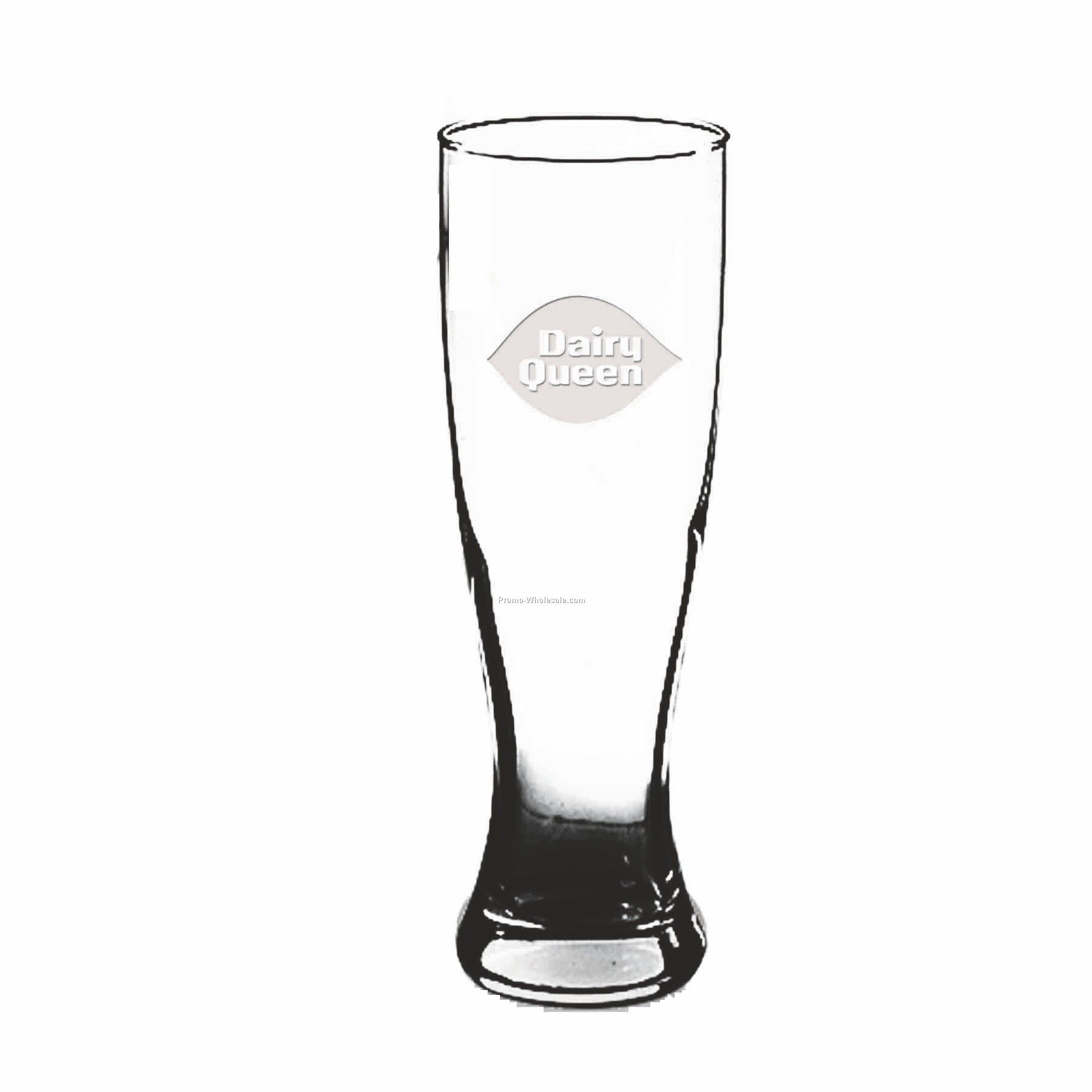 16 Oz. Crystal Pilsner Beer Glass W/ Curved Sides (Deep Etch)