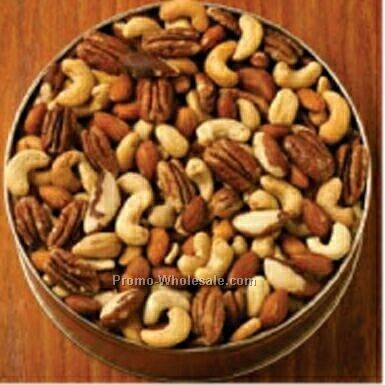 16 Oz. Deluxe Mix Nuts Custom Gift Tin (No Peanuts)