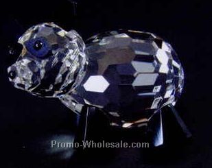 2-1/4" Optic Crystal Panda Bear Figurine W/ Black Legs & Ears