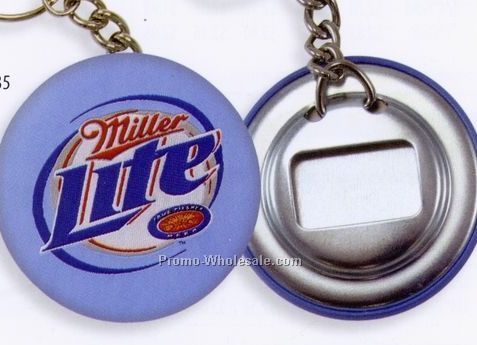 2-1/4" Wov-in Line Button With Bottle Opener & Key Chain - Elite Material