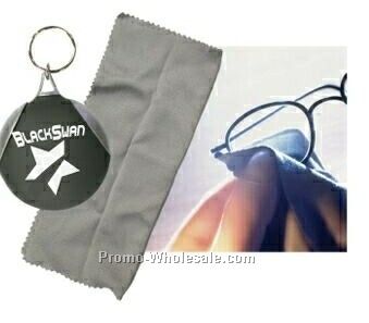 2-1/8" Diameter Eyeglass Cleaner Keychain