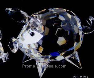 2-1/8" Optic Crystal Pig Figurine