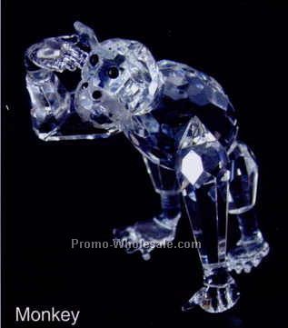 2-3/4" Optic Crystal Monkey Figurine