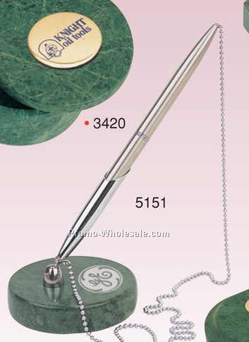 2-3/4"x5/8" Bank Pen & Marble Base Set -engraved