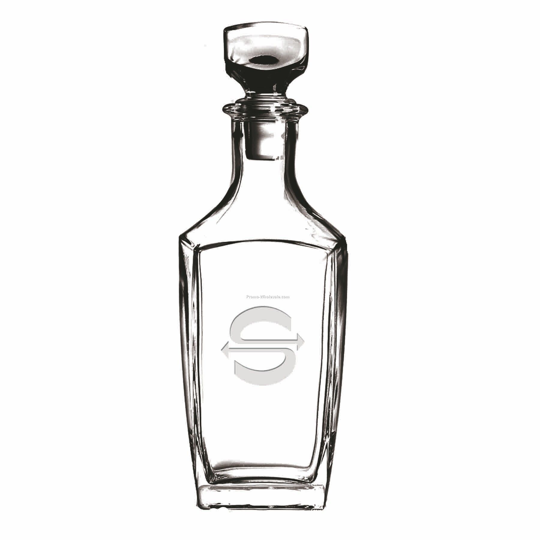 25 Oz. Crystal Sterling Decanter (Deep Etch)