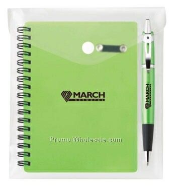 4-3/8"x6" Cosmopolitan Pen Combo In Envelope W/ Double Spiral Notebook