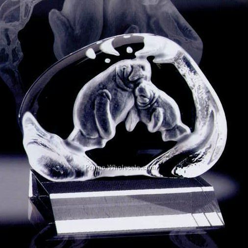 4-4/5" Animal On Base Walrus Crystal Sculpture