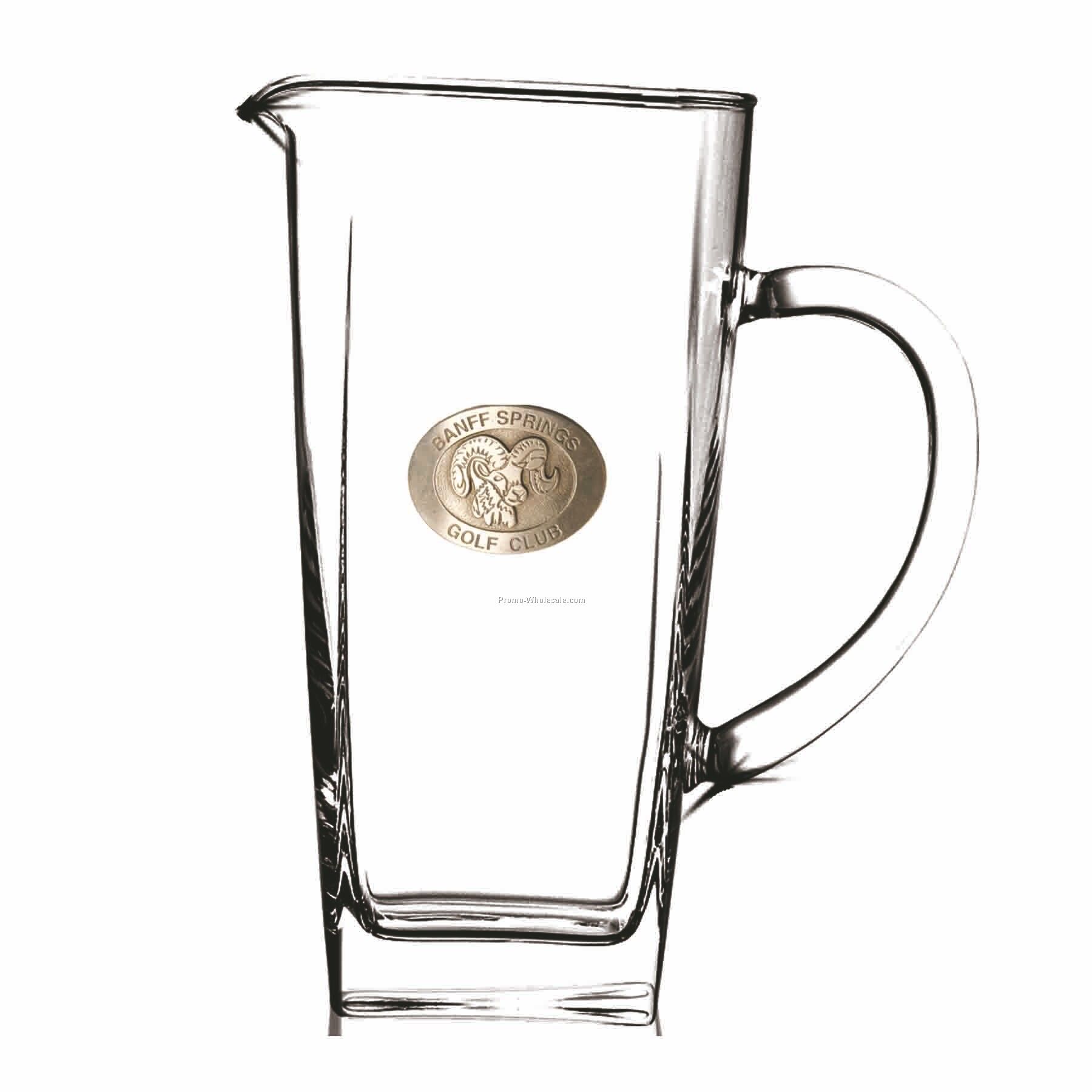 43 Oz. Crystal Sterling Pitcher (Pewter Emblem)